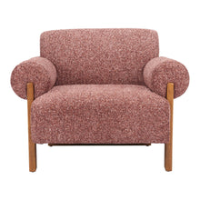 Load image into Gallery viewer, 39" Woven Upholstery And Solid Wood Arm Chair - Copper / Brown