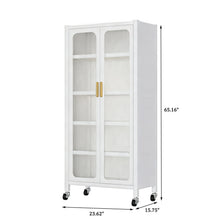 Load image into Gallery viewer, 6 Tier Storage Cabinet With Transparent Door, Adjustable Shelves & Wheels