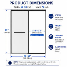 Load image into Gallery viewer, Semi-Frameless Double Sliding Shower Door