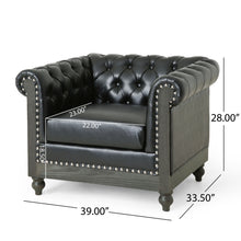 Load image into Gallery viewer, Luminex - Tufted Upholstered Club Chair With Nailhead Accents And Scrolled Tuxedo Arms