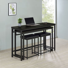 Load image into Gallery viewer, Klekner - 4 Piece Counter Height Table Set With Nesting Tables And Backless Stools - Charcoal