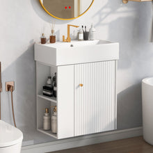 Load image into Gallery viewer, Modern Floating Bathroom Vanity With Ceramic Basin Perfect For Small Bathrooms