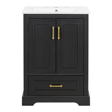 Load image into Gallery viewer, Bathroom Vanity With Sink, 1 Divided Drawer And 2 Soft Close Doors With Double Shelf