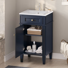 Load image into Gallery viewer, French Style Bathroom Vanity With Sink, Soft-Closing Door, Adjustable Shelf, Rectangular Design