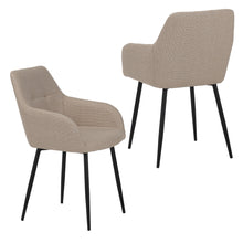 Load image into Gallery viewer, Dining Chair With Backrest And Wide Seat (Set of 2) - Beige