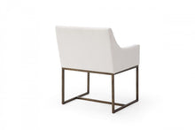 Load image into Gallery viewer, Upholstered Fabric Dining Arm Chair - White
