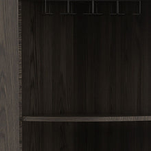 Load image into Gallery viewer, 71" Wood Corner Bar Cabinet With Two Doors - Dark Brown