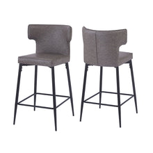 Load image into Gallery viewer, Modern Bar Stools With Upholstery And Metal Footrest (Set of 2)