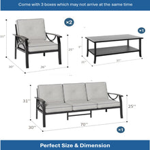 Load image into Gallery viewer, Patio Furniture Set With Coffee Table And Cushions For Backyard
