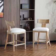 Load image into Gallery viewer, Upholstered Counter Height Bar Stools With Solid Rubber Wood Frame (Set of 2)