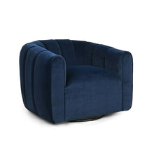 Load image into Gallery viewer, Serenizia - Upholstered Velvet Swivel Chair With Channel Tufted