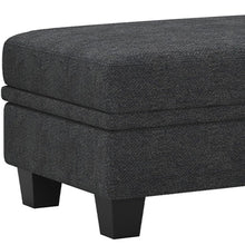 Load image into Gallery viewer, 46" Chenille Storage Ottoman - Gray / Black