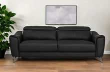 Load image into Gallery viewer, Urban Leather Adjustable Headrest Sofa - Black