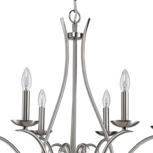 Load image into Gallery viewer, Candle Style Six Light Metal Dimmable Chandelier - Nickel
