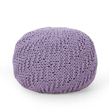 Load image into Gallery viewer, Bordeaux - Knitted Round Pouf Ottoman