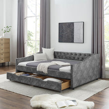 Load image into Gallery viewer, Upholstered Tufted Daybed With Drawers, Waved Arms