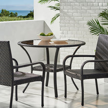 Load image into Gallery viewer, Outdoor Table With Woven Rattan Design - Brown