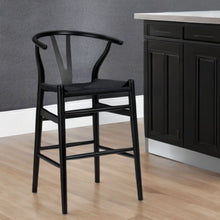 Load image into Gallery viewer, Solid Wood Counter Height Bar Chair - Black