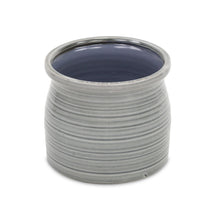Load image into Gallery viewer, Striped Round Pot Planter (487408) - Gray
