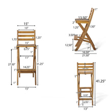 Load image into Gallery viewer, Outdoor Acacia Wood Folding Patio Barstool