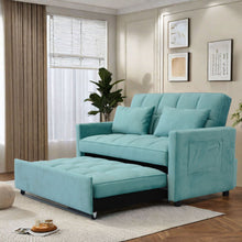Load image into Gallery viewer, 3 In 1 Convertible Sleeper Sofa Bed, Modern Fabric Loveseat Futon Sofa Couch With Pullout Bed, Small Love Seat Lounge Sofa With Reclining Backrest, Furniture For Living Room