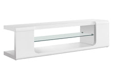 Load image into Gallery viewer, TV Stand, Console, Media Entertainment Center, Storage Shelves, Glossy Contemporary & Modern - White