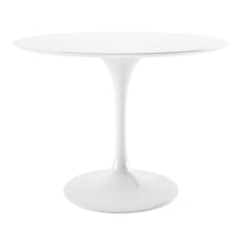Load image into Gallery viewer, 42" Fiberglass And Metal Dining Table - White