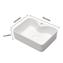 Load image into Gallery viewer, Modern Ceramic Rectangular Vessel Bathroom Sink With Sleek Design