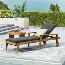 Load image into Gallery viewer, Jason - Black Chaise Lounge Adjustable Acacia Wood Outdoor Furniture