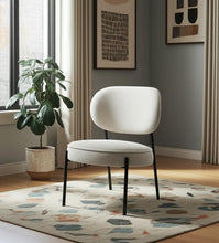 Load image into Gallery viewer, Boucle Metal Lounge Chair - Cream / Black