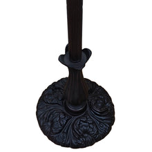 Load image into Gallery viewer, 12" x 12" x 62" Traditional Shaped Floor Lamp With White Stained Glass Bowl Shade - Brown