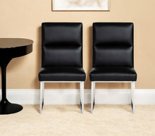Load image into Gallery viewer, Tufted Faux Leather Dining Side Chairs (Set of 2) - Black