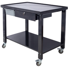 Load image into Gallery viewer, Transmission Teardown Work Station 1 / 2 Ton Capacity Sloping Drain Table Locking Drawer Removable Drain Basin Full-Width Lower Shelf Four 4" Caster Wheels