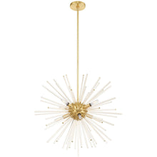 Load image into Gallery viewer, 30" Eight Light Dimmable Chandelier With Shades - Brass