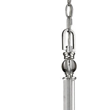 Load image into Gallery viewer, Candle Style Five Light Metal And Crystals Dimmable Chandelier With White Shades - Silver / White