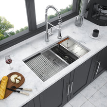 Load image into Gallery viewer, Modern Double Bowl Undermount Kitchen Sink