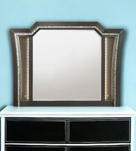 Load image into Gallery viewer, 38" Lighted Abstract Framed Mounted Dresser Mirror - Gunmetal