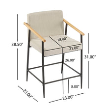 Load image into Gallery viewer, Mid Century Modern Counter Stool Set With Iron Frame