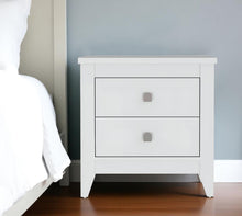 Load image into Gallery viewer, 26.6" x 15.7" x 24.3" Two Drawer Faux Wood Nightstand - White