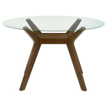 Load image into Gallery viewer, Flynn - Round Glass Top Dining Table - Brown