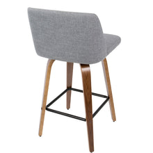Load image into Gallery viewer, Toriano - Mid Century Modern Fixed Height Counter Stool & Square Footrest (Set of 2)