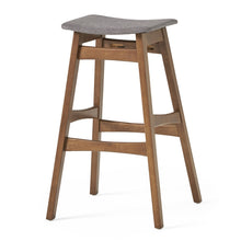 Load image into Gallery viewer, Mid Century Modern Bar Stool Set With Upholstered Seating