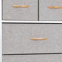 Load image into Gallery viewer, Steel And Fabric Six Drawer Chest - Gray / White