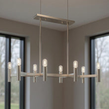 Load image into Gallery viewer, 18" Eight Light Dimmable Chandelier With Shades - Nickel