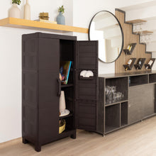 Load image into Gallery viewer, Plastic Square Accent Cabinet With Two Doors (738473) - Espresso