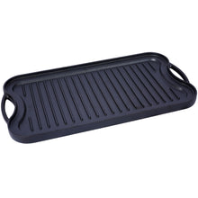 Load image into Gallery viewer, Pre Seasoned Cast Iron Reversible Rectangular Grill / Griddle - Black