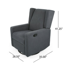 Load image into Gallery viewer, Landau Contemporary Fabric Upholstered Swivel Recliner