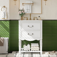 Load image into Gallery viewer, Wave Design Bathroom Vanity With Sink, 2 Drawers And Open Shelf