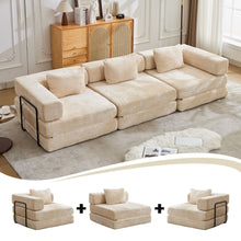 Load image into Gallery viewer, Convertible Floor Sofa Bed, Boneless Modular Sectional Sofa For Living Room
