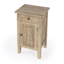 Load image into Gallery viewer, Solid Wood End Table With Cabinet And Drawer - Natural Brown
